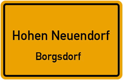 Ortsschild Hohen Neuendorf Borgsdorf