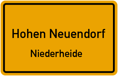 Straßenverzeichnis Hohen Neuendorf Niederheide