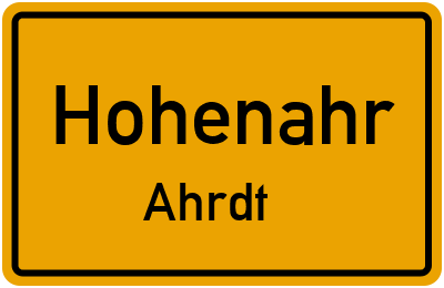 Ortsschild Hohenahr Ahrdt