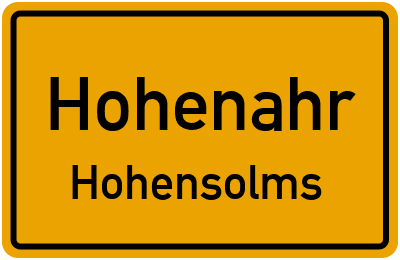 Ortsschild Hohenahr Hohensolms