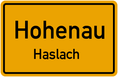 Ortsschild Hohenau Haslach