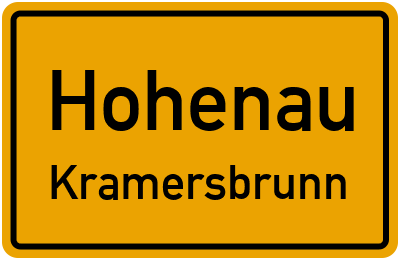 Ortsschild Hohenau Kramersbrunn