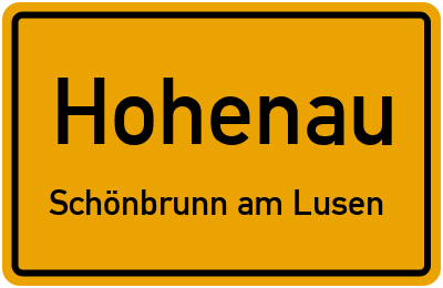 Straßenverzeichnis Hohenau Schönbrunn am Lusen
