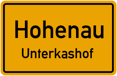 Ortsschild Hohenau Unterkashof