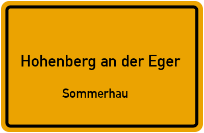 Straßenverzeichnis Hohenberg an der Eger Sommerhau