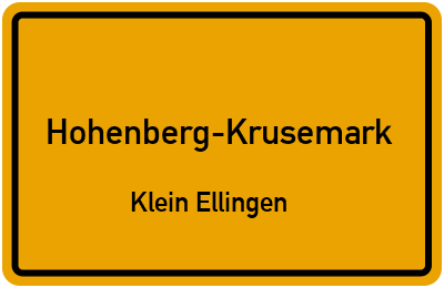 Straßenverzeichnis Hohenberg-Krusemark Klein Ellingen