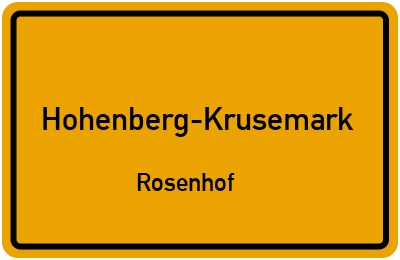 Straßenverzeichnis Hohenberg-Krusemark Rosenhof