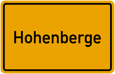 Ortsschild von Hohenberge in Niedersachsen