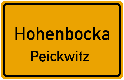 Straßenverzeichnis Hohenbocka Peickwitz