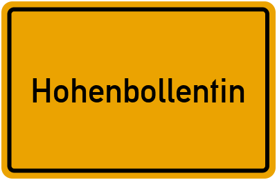 Ortsschild von Hohenbollentin in Mecklenburg-Vorpommern