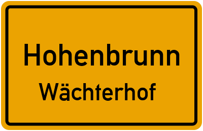 Straßenverzeichnis Hohenbrunn Wächterhof