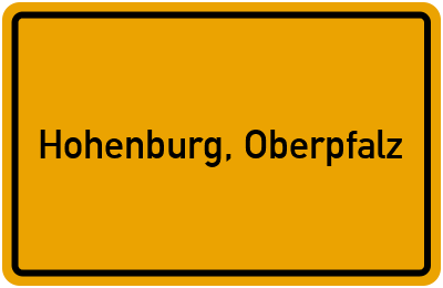 Ortsschild von Markt Hohenburg, Oberpfalz in Bayern