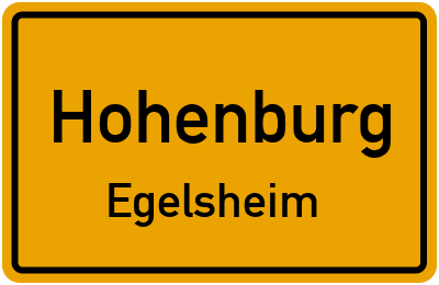 Ortsschild Hohenburg Egelsheim