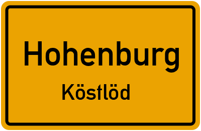 Ortsschild Hohenburg Köstlöd