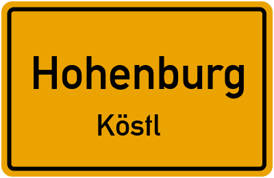 Ortsschild Hohenburg Köstl