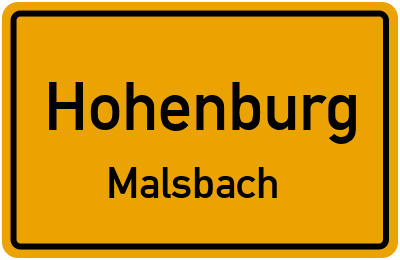 Ortsschild Hohenburg Malsbach