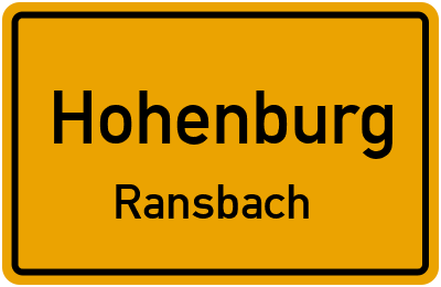 Ortsschild Hohenburg Ransbach