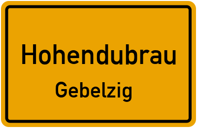 Straßenverzeichnis Hohendubrau Gebelzig