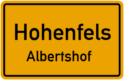 Ortsschild Hohenfels Albertshof