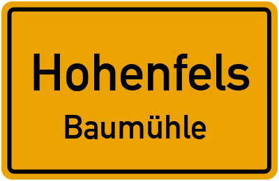 Straßenverzeichnis Hohenfels Baumühle