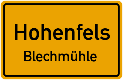 Ortsschild Hohenfels Blechmühle