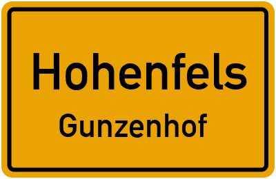 Ortsschild Hohenfels Gunzenhof