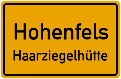 Ortsschild Hohenfels Haarziegelhütte