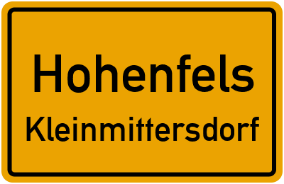 Ortsschild Hohenfels Kleinmittersdorf