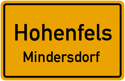 Straßenverzeichnis Hohenfels Mindersdorf