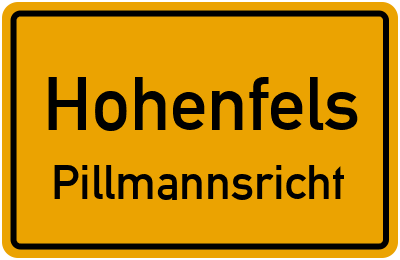 Ortsschild Hohenfels Pillmannsricht