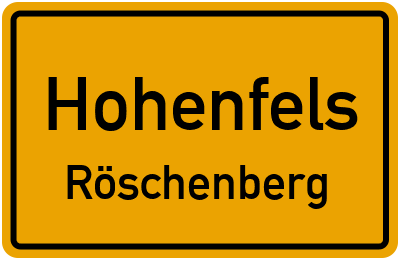 Ortsschild Hohenfels Röschenberg
