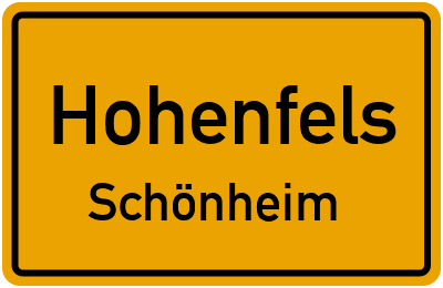 Ortsschild Hohenfels Schönheim