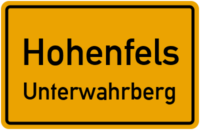 Ortsschild Hohenfels Unterwahrberg