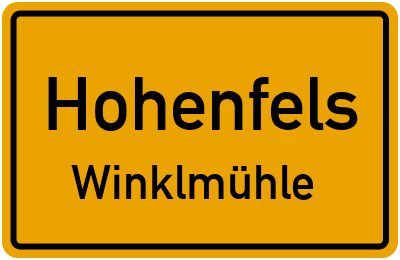Ortsschild Hohenfels Winklmühle