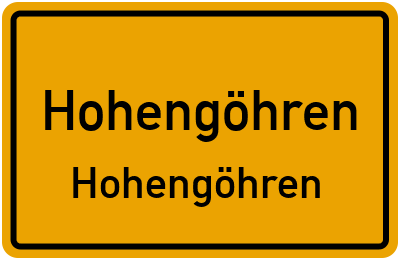 Straßenverzeichnis Hohengöhren Hohengöhren