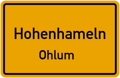 Ortsschild Hohenhameln Ohlum