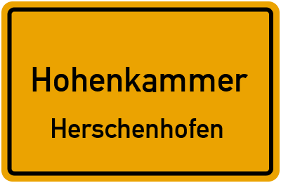 Ortsschild Hohenkammer Herschenhofen