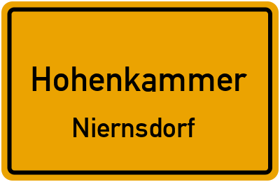 Ortsschild Hohenkammer Niernsdorf