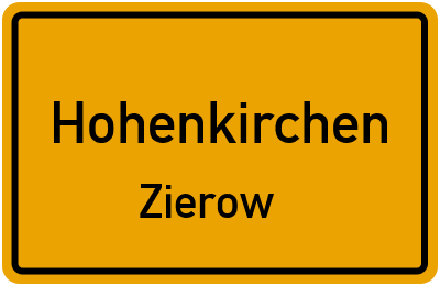 Straßenverzeichnis Hohenkirchen Zierow