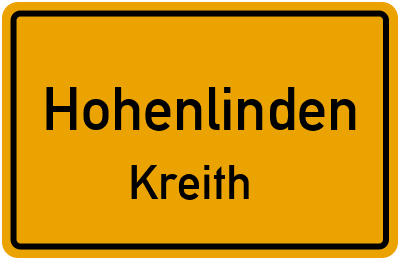 Ortsschild Hohenlinden Kreith