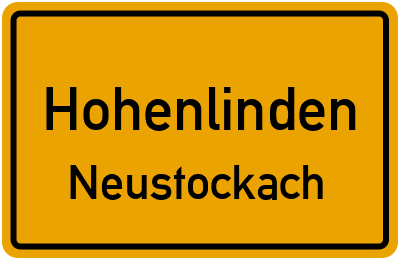 Ortsschild Hohenlinden Neustockach