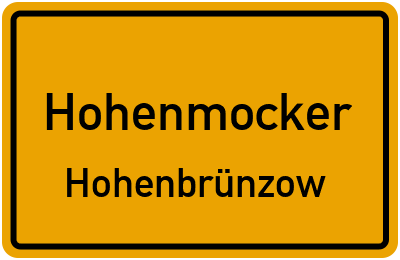 Straßenverzeichnis Hohenmocker Hohenbrünzow