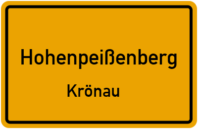 Ortsschild Hohenpeißenberg Krönau