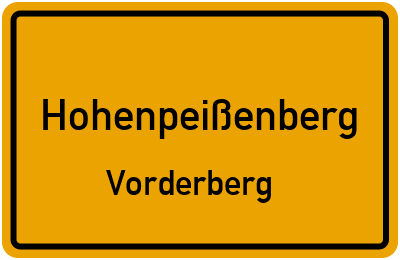 Ortsschild Hohenpeißenberg Vorderberg