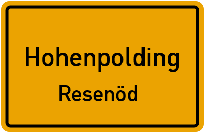 Straßenverzeichnis Hohenpolding Resenöd