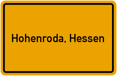 Ortsschild von Gemeinde Hohenroda, Hessen in Hessen