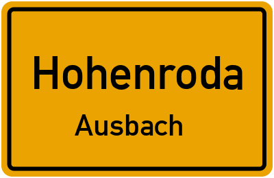 Ortsschild Hohenroda Ausbach