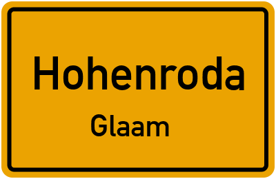 Ortsschild Hohenroda Glaam