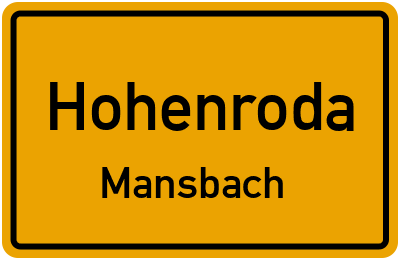 Ortsschild Hohenroda Mansbach