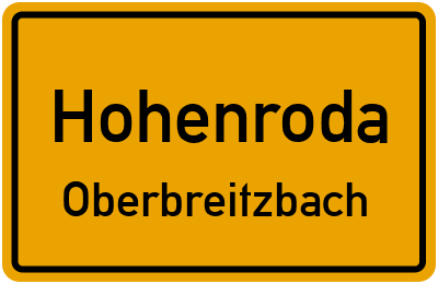 Ortsschild Hohenroda Oberbreitzbach